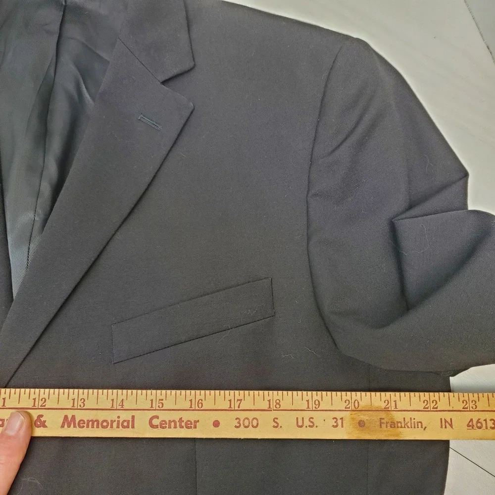 Pronto Uomo Platinum Mens 44R Black 100% Wool 2-Button Blazer Timeless Tailoring